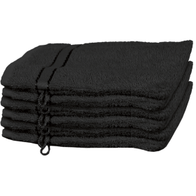 washandjes 6-pack zwart
